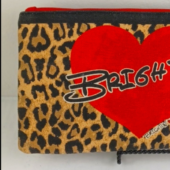 BRIGHTON Vibrant Cheetah & Red Heart & Canvas Red Ribbon Make Up Bag 2020 - Picture 10 of 11